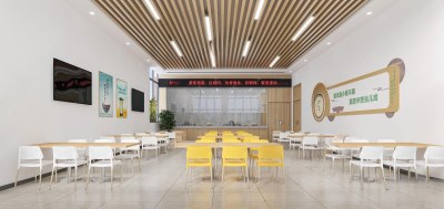现代餐厅食堂3D模型下载